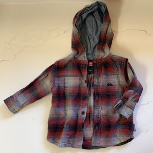 Quicksilver long sleeve flannel hoodie